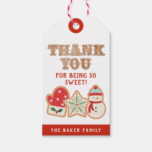 Thank You for Being so Sweet  Christmas Cookie Gift Tags