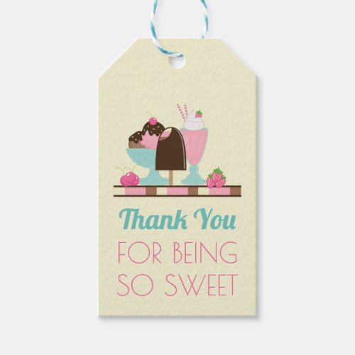 Thank You for Being so Sweet Ice Cream Treats Gift Tags