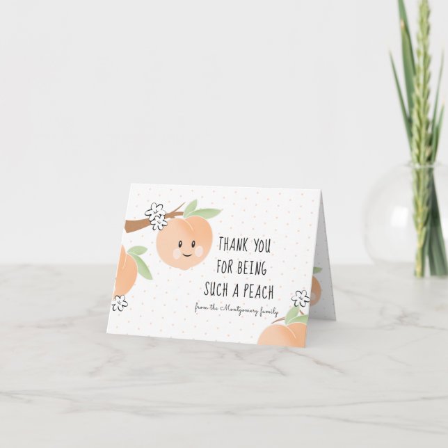 Thank You For Being Such a Peach Thank You Card (Front)
