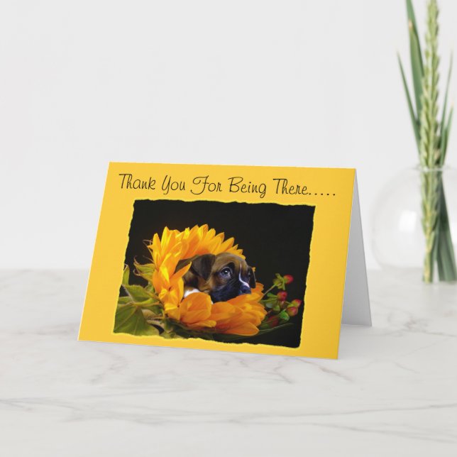 Thank You For Being There Boxer puppy greeting car (Front)