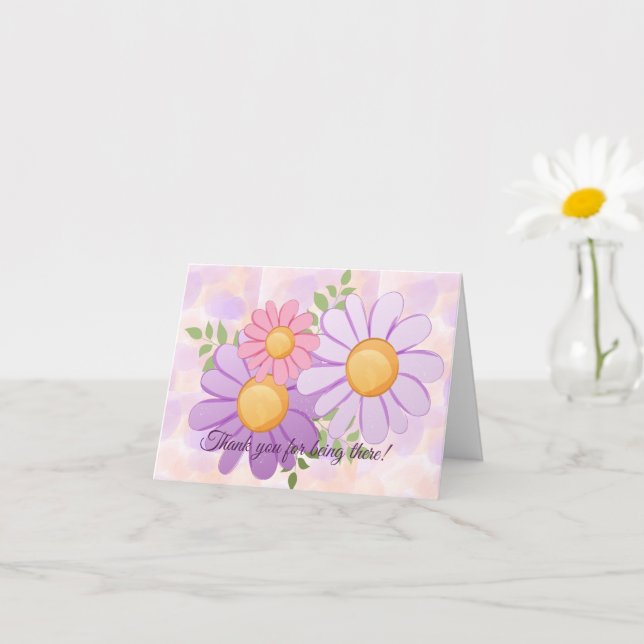 Thank you for being there!  Purple Daisies Card (Small Plant)