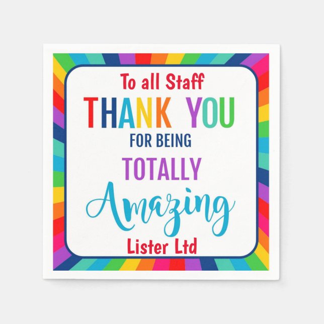 Thank you for being totally awesome napkins (Front)