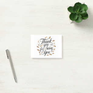 Thank You for Being You   Floral Wreath Notebook Post-it Notes