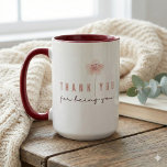 Thank You For Being You Mug<br><div class="desc">Thank someone special with this lovely peach watercolor floral,  "Thank you for being you" mug!</div>