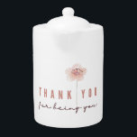 Thank You For Being You Tea Pot<br><div class="desc">Thank someone special with this lovely peach watercolor floral,  "Thank you for being you" tea pot! Matching mug and card available!</div>