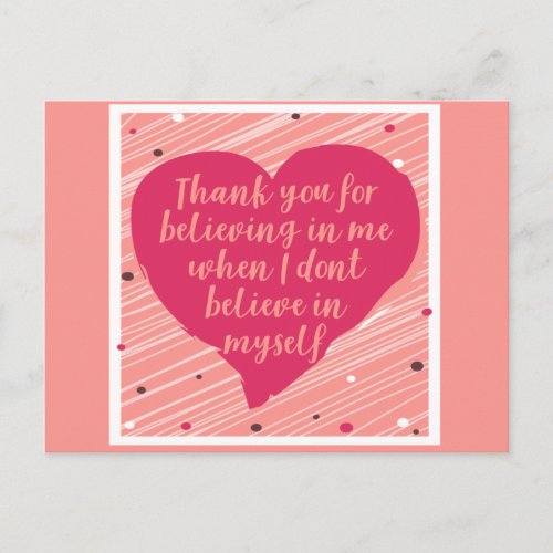 Thank You For Believing In Me Happy Galentines Day Postcard