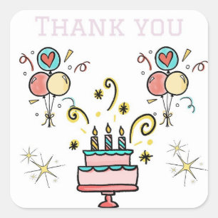 Thank you for Birthday Gifts Stickers