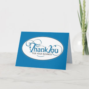 Thank You For Business, Blue Script Card