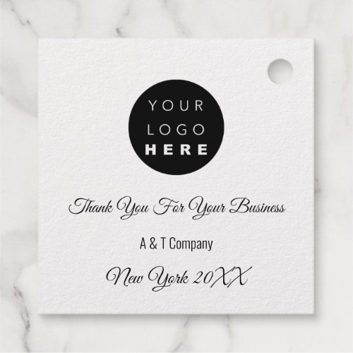 Thank You For Business Gold Logo Barcode QR CODE Foil Favor Tags
