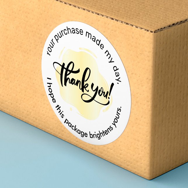 Thank You For Business Packaging Classic Round Sticker (Creator Uploaded)