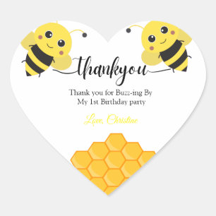 Thank you for Buzz -ing by birthday  Heart Sticker