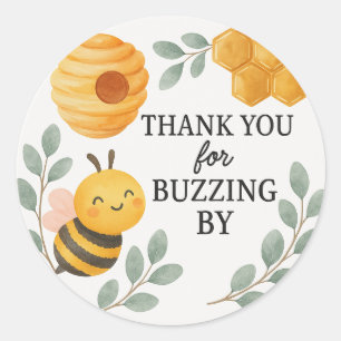 Thank You for Buzzing By Bee Label