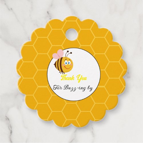 Thank you for buzzing by bee themes party  favor tags