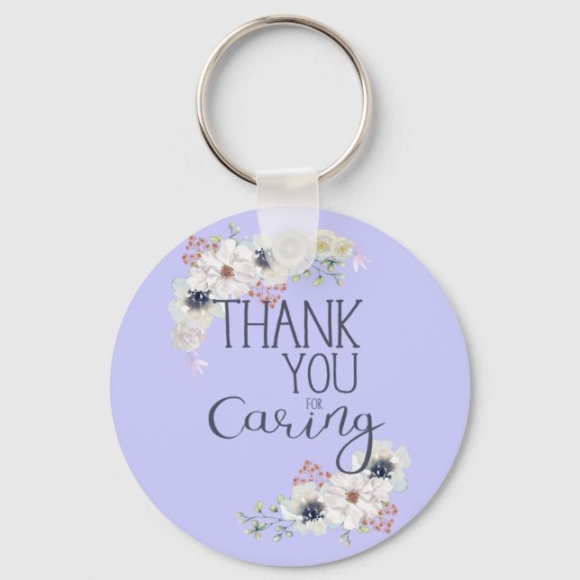 Thank You For Caring Caregiver Appreciation Keychain (Front)