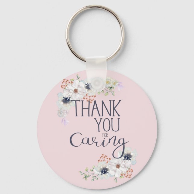 Thank You For Caring Caregiver Appreciation Keychain (Front)