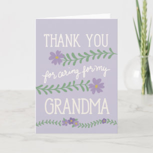 Thank You for Caring for My Grandma Card