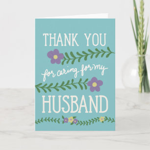 Thank You for Caring for My Husband Card