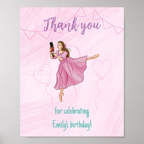 Thank You For Celebrating _ Ballerina Birthday Poster