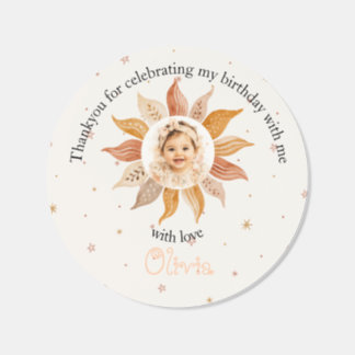 Thank you for celebrating girl classic round sticker