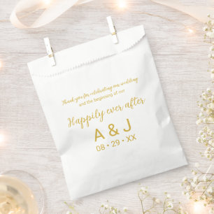 Thank you for celebrating Happily Ever After Gold Favor Bag