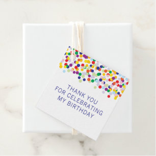 Thank You for Celebrating My Birthday Confetti Favor Tags