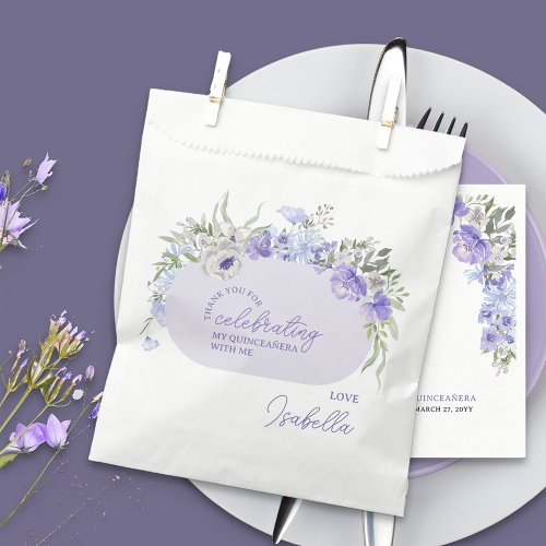 Thank You for Celebrating Purple Peri Floral Favor Bag