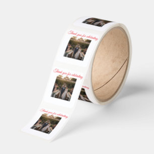 Thank you for celebrating. Wedding gift invitation Square Sticker