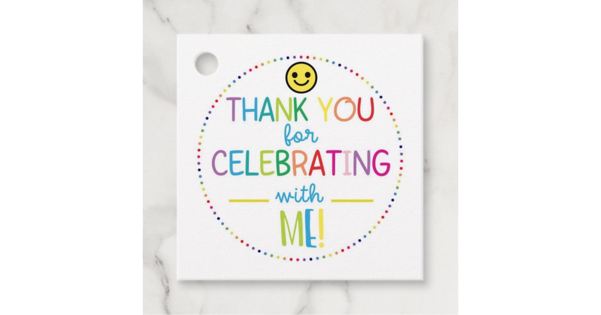 Thanks for Celebrating With Me Tags, Kids Birthday Party Favor Tags, Birthday  Party Thank You Tags, TAGS ONLY 