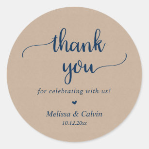 Thank you for celebrating with us, Brown Kraft Cla Classic Round Sticker