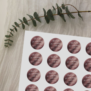 Thank You for Celebrating With Us Faux Rose Gold Classic Round Sticker
