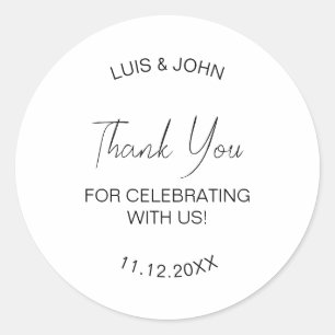 Thank You For Celebrating With Us Favor Party Classic Round Sticker