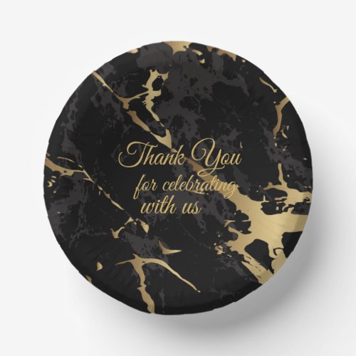 Thank you for celebrating with us _ Gold and Black Paper Bowls