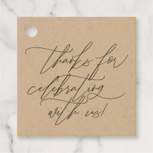 Thank You For Celebrating With Us Modern Script Favor Tags