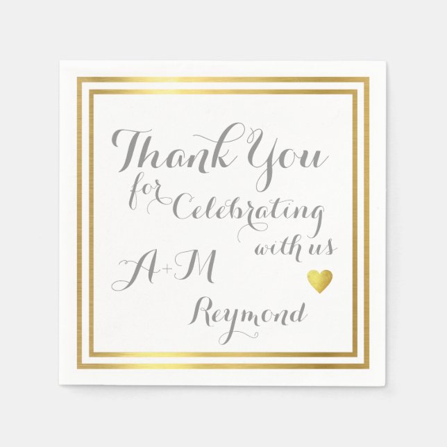 Thank you for celebrating with us paper napkins (Front)