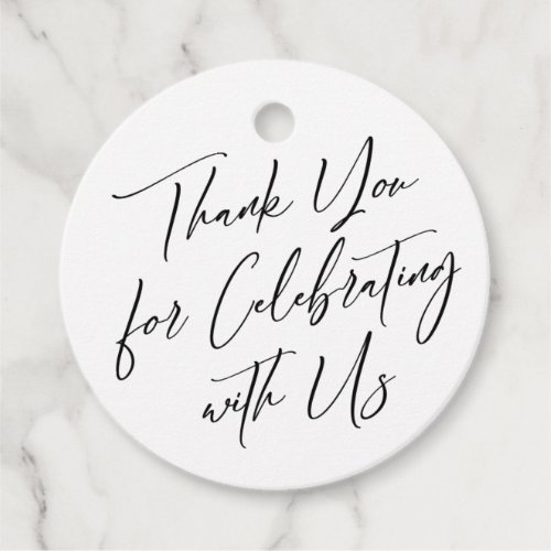 Thank You for Celebrating with Us Simple Elegant Favor Tags