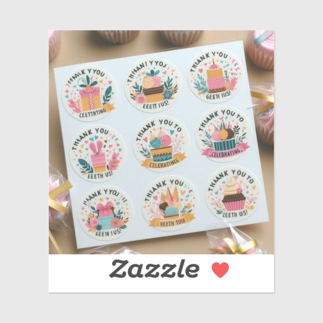 "Thank You for Celebrating with Us" Sticker (Sheet)