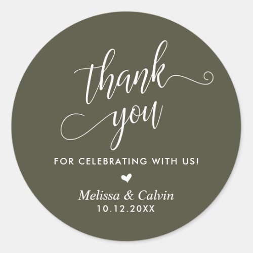 Thank you for celebrating with us Wedding Classic Round Sticker