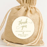 Thank you for celebrating with us, Wedding Classic Round Sticker<br><div class="desc">Thank you for celebrating with us,  Wedding Classic Round Sticker,  in classy gold themed.</div>