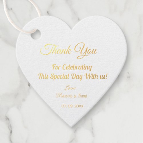 Thank You For Celebrating with us Wedding  Foil Favor Tags