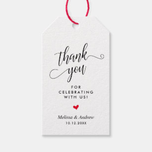 Thank you for celebrating with us, Wedding Gift Tags