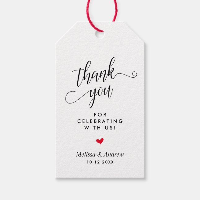 Thank you for celebrating with us, Wedding Gift Tags (Front)