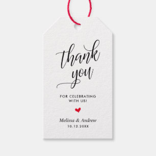 Thank you for celebrating with us, Wedding Gift Tags
