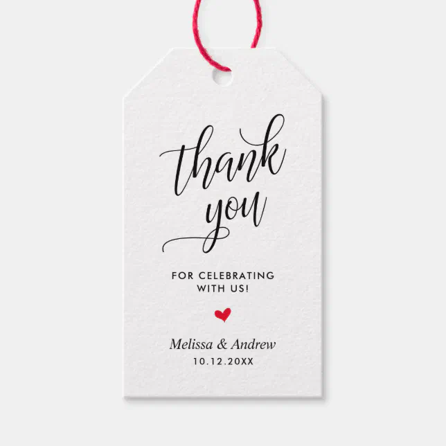 Thank you for celebrating with us, Wedding Gift Tags | Zazzle
