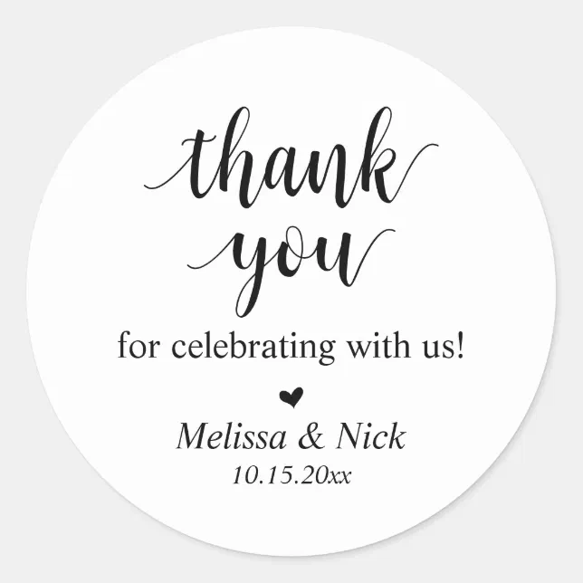 Thank you for celebrating with us Wedding Sticker | Zazzle