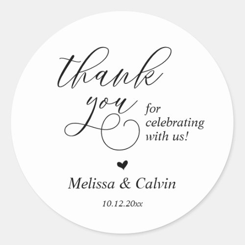 Thank you for celebrating with us Wedding Sticker