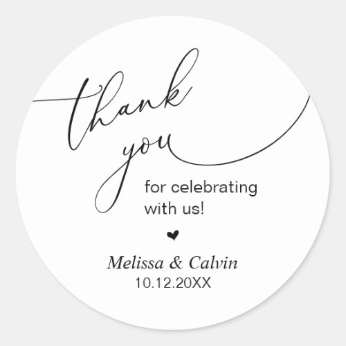 Thank you for celebrating with us Wedding Sticker