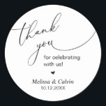 Thank you for celebrating with us Wedding Sticker<br><div class="desc">Thank you for celebrating with us Wedding Sticker</div>