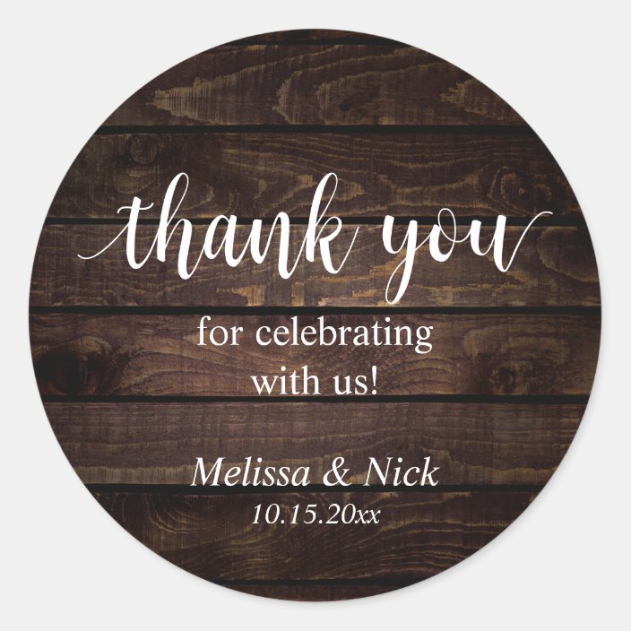 Thank you for celebrating with us Wedding Sticker | Zazzle.com