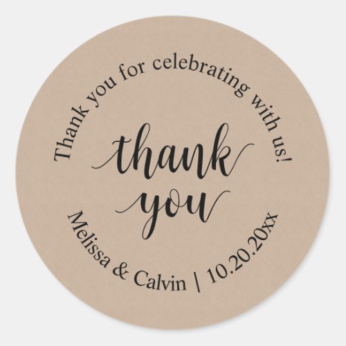 Thank you for celebrating with us Wedding Sticker