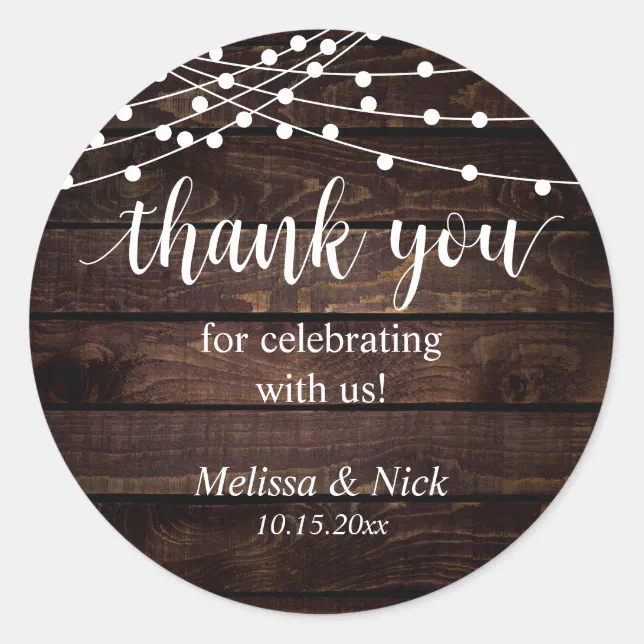 Thank you for celebrating with us Wedding Sticker | Zazzle